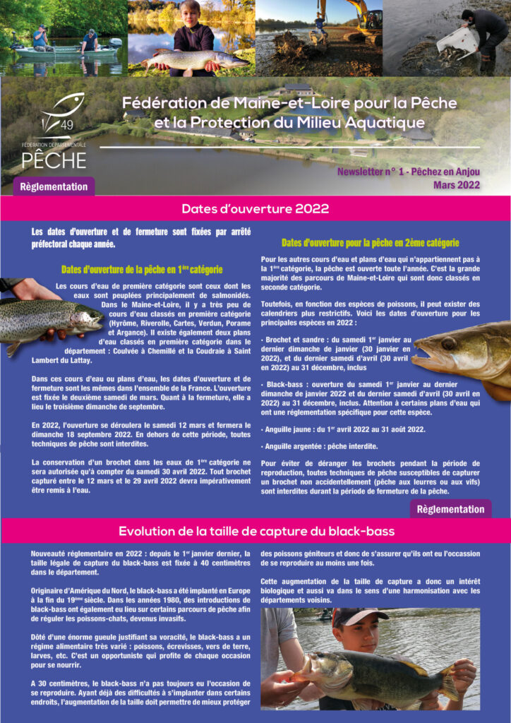 Fédération de l'Allier pour la Pêche et la Protection du Milieu Aquatique -  🚨 EVOLUTION REGLEMENTAIRE 2023 🚨 🔹 MODIFICATION DU QUOTA CARNASSIERS  🔹 Une évolution réglementaire importante entre en vigueur le