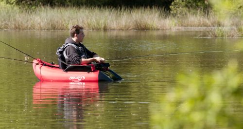 pêche en float tube rouge